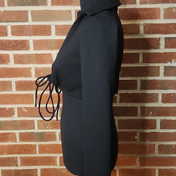 Zara Black Long Sleeve Crop Top, XS - Picture 3 of 7